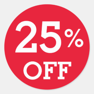 25% twenty five Percent OFF discount sale Classic Round Sticker