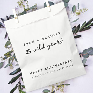 25 Wild Years 25th Anniversary Wildflower Seeds Favor Bag