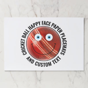 25 x Custom Cricket BLUE EYES Happy Face Placemat