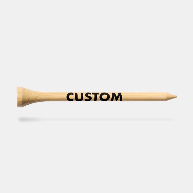 25 x Custom Personalized Shaft of BAMBOO Golf Tees (Side (Horz))