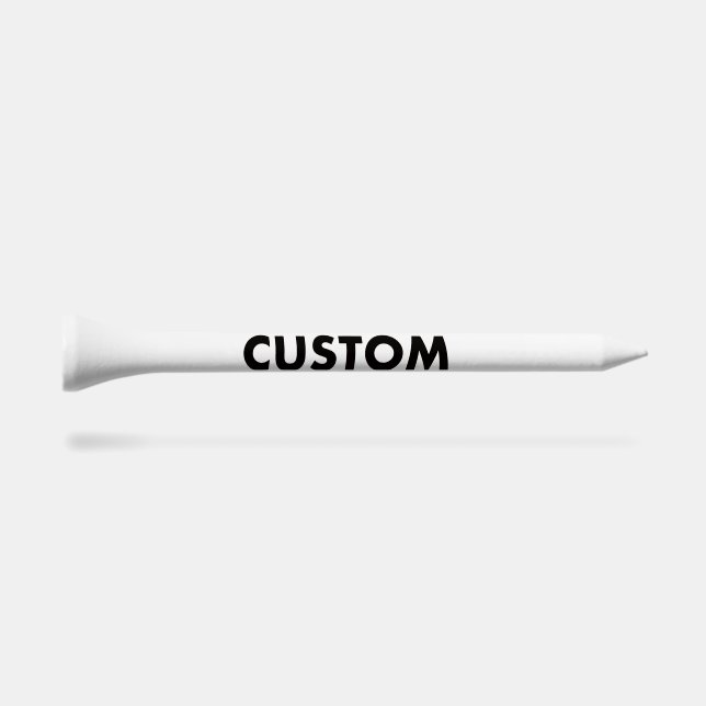 25 x Custom Personalized Shaft of WHITE Golf Tees (Side (Horz))