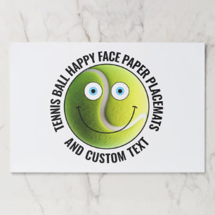25 x Custom Tennis BLUE EYES Happy Face Placemat