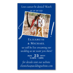 25 x Magnetic Wedding Livestreaming Save the Date Business Card Magnet