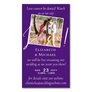 25 x Magnetic Wedding Livestreaming Save the Date Business Card Magnet