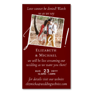 25 x Magnetic Wedding Livestreaming Save the Date Business Card Magnet