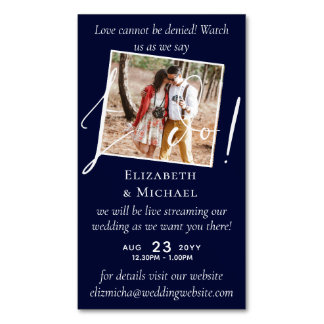 25 x Magnetic Wedding Livestreaming Save the Date Business Card Magnet