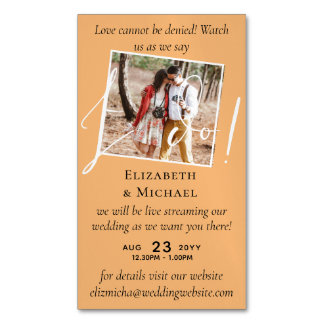 25 x Magnetic Wedding Livestreaming Save the Date Business Card Magnet