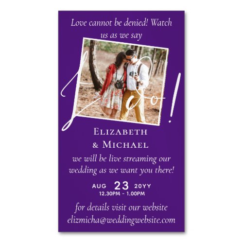 25 x Magnetic Wedding Livestreaming Save the Date Business Card Magnet