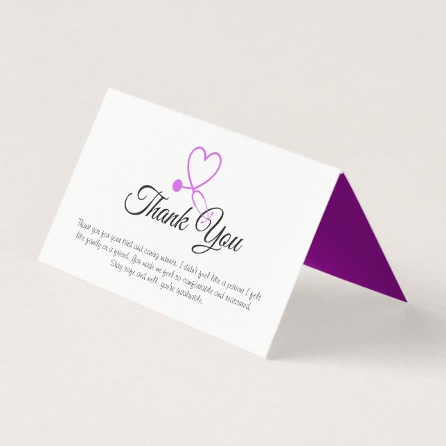25 x Thank You Nurse Doctor Medic TEAM Cards (Front)