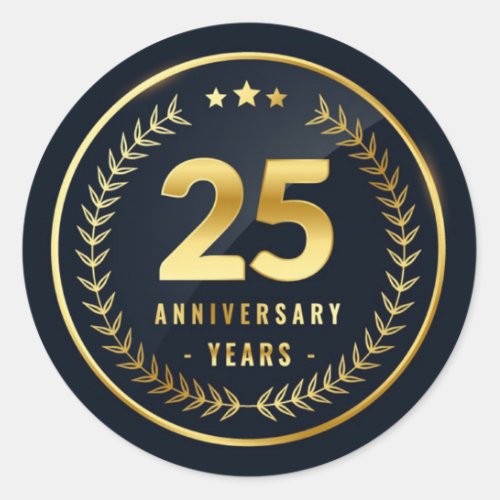 25 Year Anniversary Classic Round Sticker