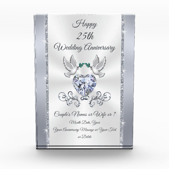 25 Year Anniversary Gift for Wife ANY Relationship (Front)