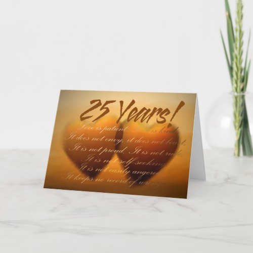 25 Year Anniversary Heart Card