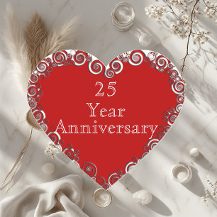 25 Year Anniversary Milestone Romantic Modern  Heart Sticker