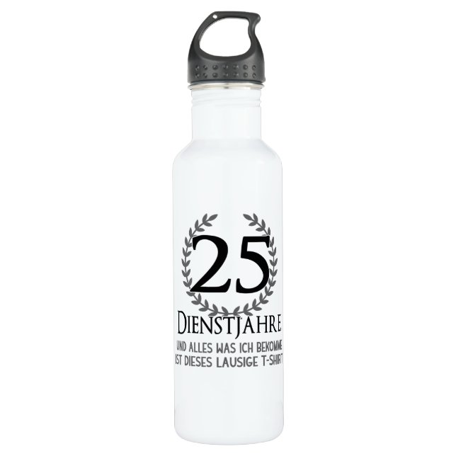 25 Year Company Anniversary Employee Company Stainless Steel Water Bottle (Front)