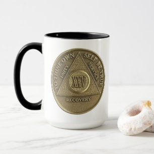 25 Year CUSTOM NAME Sober Coin Anniversary Mug
