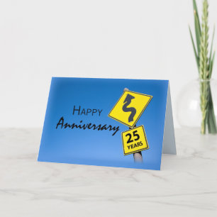 25 Year Employee Anniversary, Road Sign Card