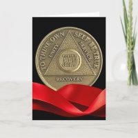 25 Year Happy Anniversary AA Coin Red Ribbon
