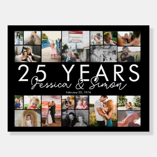 25 year wedding anniversary photo collage editable