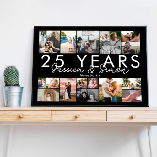 25 year wedding anniversary photo collage editable