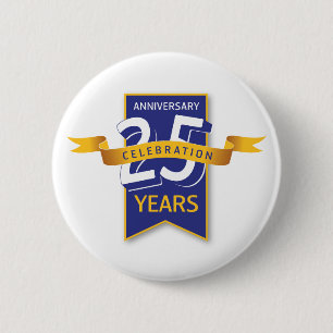 25 Years Anniversary Design Button