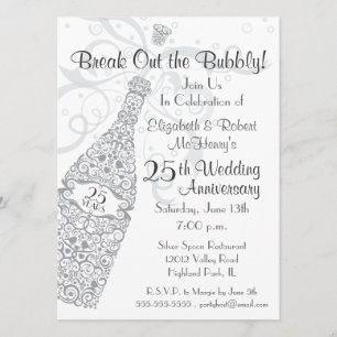 25 Years Champagne Celebration Invitation