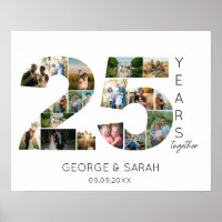 25 Years Married Photo Collage Wedding Anniversary
