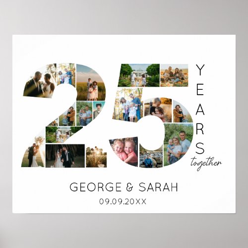 25 Years Married Photo Collage Wedding Anniversary