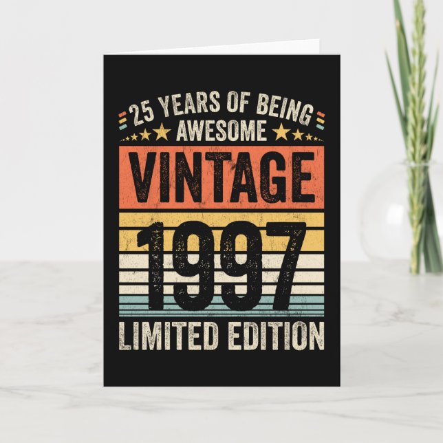 25 Years Of Being Awesome Vintage 1997 Card (Front)