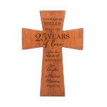 25 Years of Love Wedding Anniversary Wall Cross<br><div class="desc">These special keepsake crosses will always be a wonderful reminder of the love that you have for one another. Make everyday memorable with this treasured keepsake to remember the love shared between the couple. The verse reads: We have been blessed with 4 children love laughter and precious memories along the...</div>