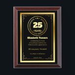 25 Years of Service – Custom Appreciation Gift Award Plaque<br><div class="desc">Honor 25 incredible years of dedication with this personalized appreciation gift — perfect for recognizing employees, coworkers, or team members. This elegant design allows you to customize the name, company, date, and a heartfelt message, making it a truly meaningful keepsake. Whether it’s for a work anniversary, recognition event, or company...</div>