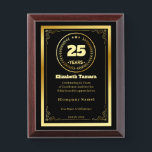 25 Years of Service – Custom Appreciation Gift Award Plaque<br><div class="desc">Honor 25 incredible years of dedication with this personalized appreciation gift — perfect for recognizing employees, coworkers, or team members. This elegant design allows you to customize the name, company, date, and a heartfelt message, making it a truly meaningful keepsake. Whether it’s for a work anniversary, recognition event, or company...</div>