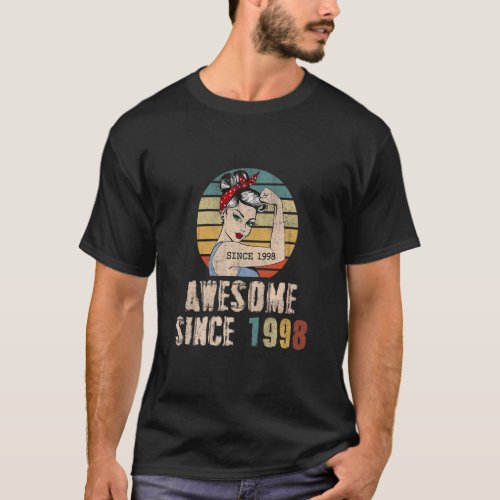25 Years Old Awesome Since 1998 25th Birthday Gift T_Shirt