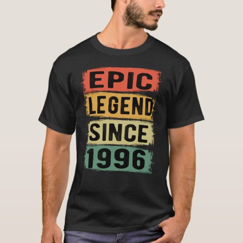 25 Years Old Bday 1996 Epic Legend 25th Birthday T_Shirt