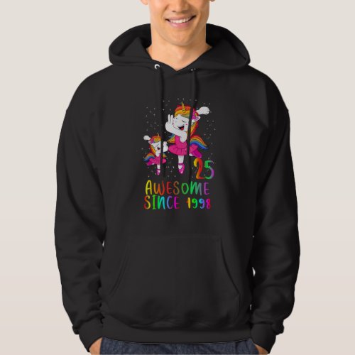 25 Years Old Birthday Unicorn Ballet Awesome Since Hoodie