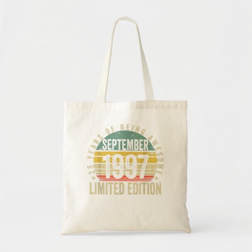 25 Years Old Gifts Vintage September 1997 25th Bir Tote Bag