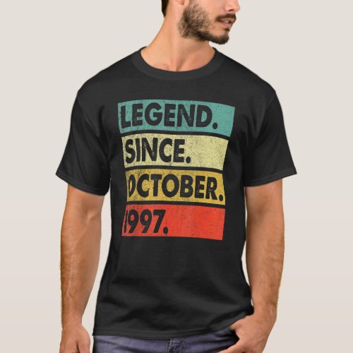 25 Years Old  Legend Since October 1997 25th Birth T_Shirt