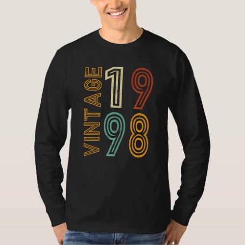 25 Years Old Vintage 1998 men women 25th Birthday  T_Shirt