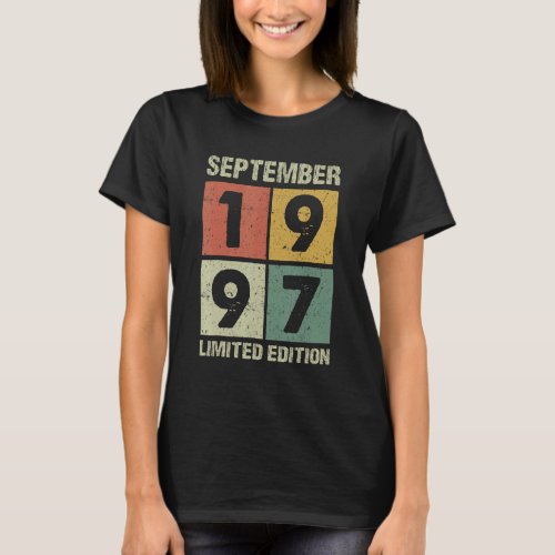 25 Years Old  Vintage September 1997 25th Birthday T_Shirt