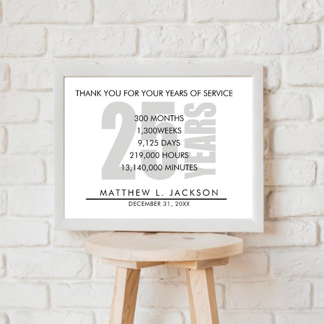 25 Years Retirement or Employee Appreciation Gift Poster (Creator Uploaded)
