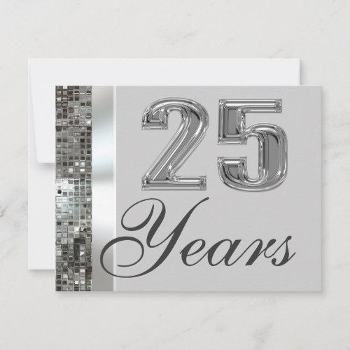 25 Years Silver Anniversary Elegant Invitation