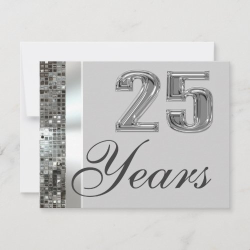 25 Years Silver Anniversary Elegant Invitation