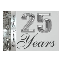 25 Years Silver Anniversary Elegant Invitation