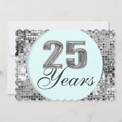 25 Years Silver Anniversary Elegant Invitation