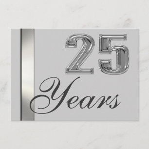 25 Years Silver Anniversary Elegant Invitation