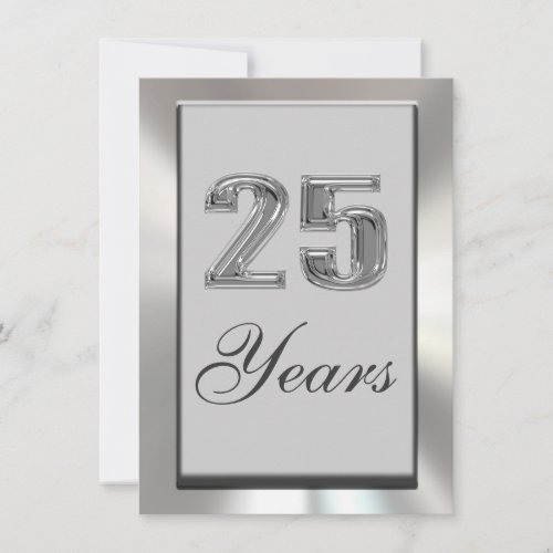 25 Years Silver Anniversary Invitation