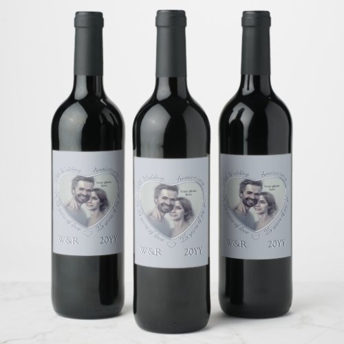 25 Years Silver Wedding Anniversary of Marriage Wine Label