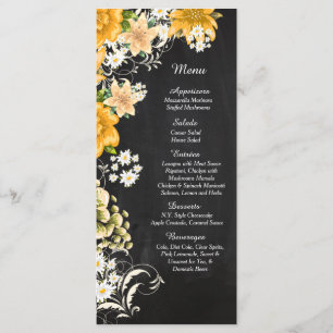 25 Yellow Rose Chalkboard Reception Menu Cards