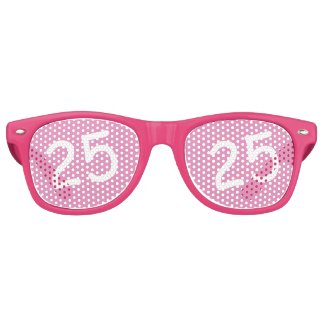25 yr Bday Pink - 25th Birthday Retro Sunglasses