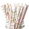 25pk of Pink, Gold and Floral Pattern Paper Straws
