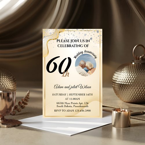 25th 40th 10th 75th 60th wedding anniversary invitation